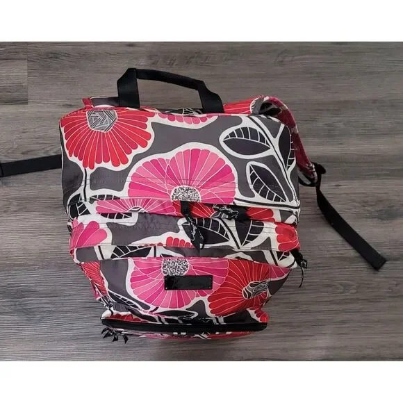 Vera‎ Bradley Lighten Up Red Pink Black Grey Large Backpack - Picture 4 of 7